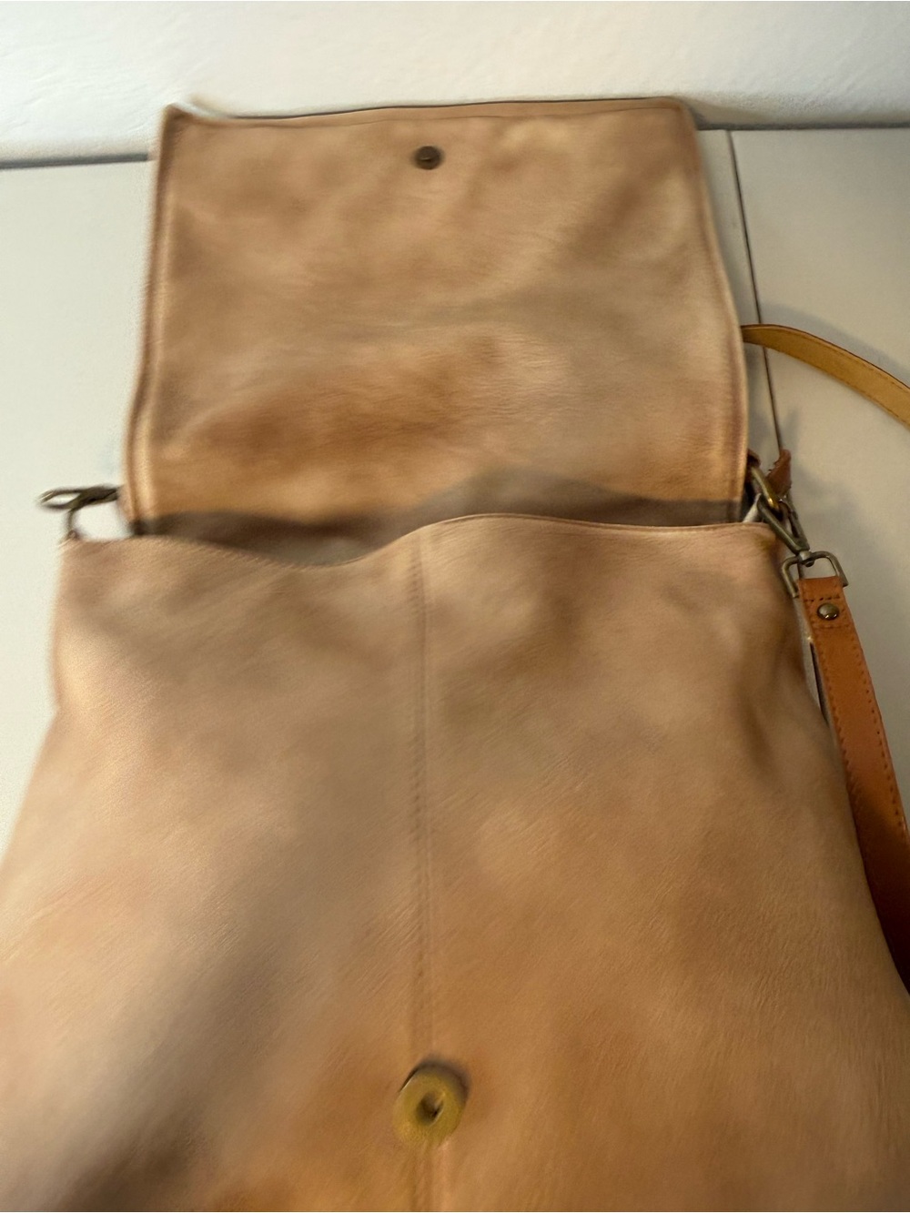 Free People Golden Valley Messenger Bag Laser Cut Faux Leather Hobo Bag Boho - Picture 12 of 16
